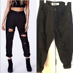 Brandy Melville Distressed Black Jeans